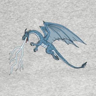 Blue Dragon Spitting Lightning T-Shirt